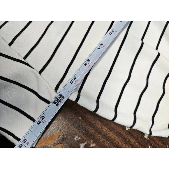 Express White Striped Sweatshirt Womens Large Nautical Doleman Sleeve - Picture 6 of 7